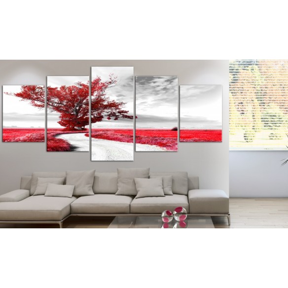 Tablou  Lone Tree (5 Parts) Red