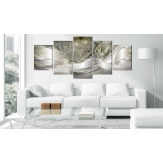 Tablou  Modern Dandelions (5 Parts) Green Wide 2