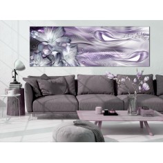 Tablou  Lilies and Waves (1 Part) Narrow Pale Violet 2