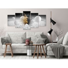 Tablou  Woven Faces (5 Parts) Wide Golden 2