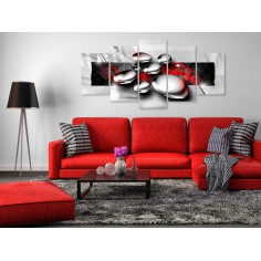 Tablou  Shiny Stones (5 Parts) Wide Red 2