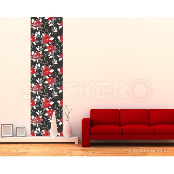Coloana florala cu trandafiri - Sticker imprimat