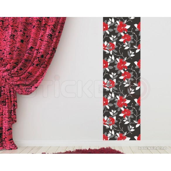 Coloana florala cu trandafiri - Sticker imprimat