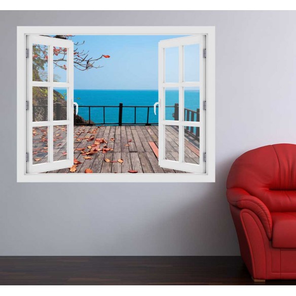 Fereastra cu efect 3D - Terasa spre Ocean - 119x93 cm
