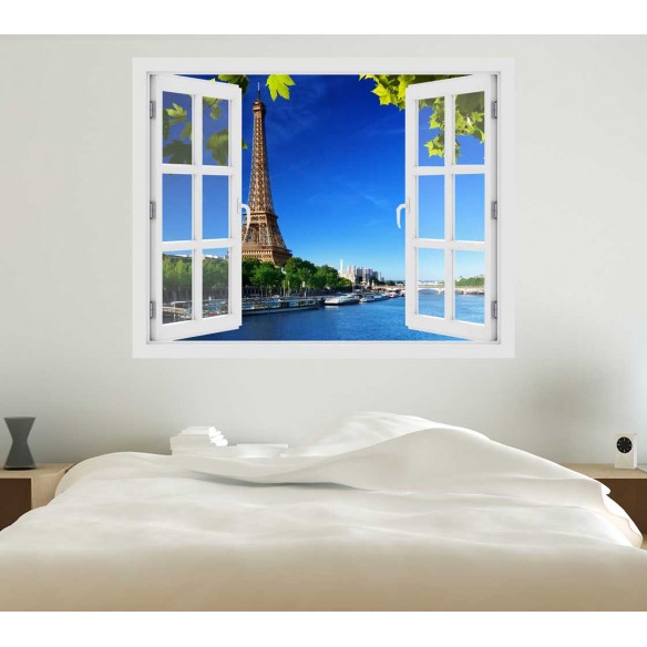 Fereastra cu efect 3D - Turnul Eiffel - 119x93 cm