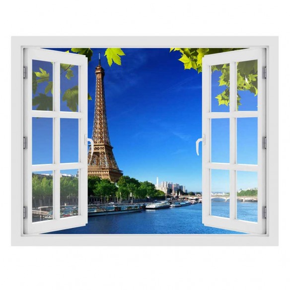 Fereastra cu efect 3D - Turnul Eiffel - 119x93 cm