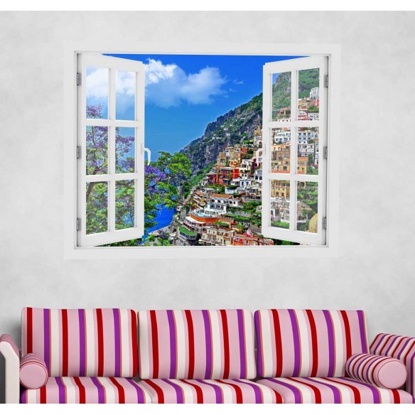 Fereastra cu efect 3D - Positano, Italia - 119x93 cm