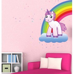 Sticker pentru copii Curcubeu si unicorn