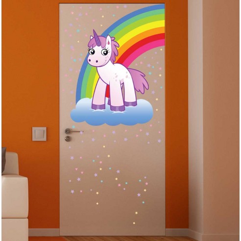 Sticker pentru copii Curcubeu si unicorn