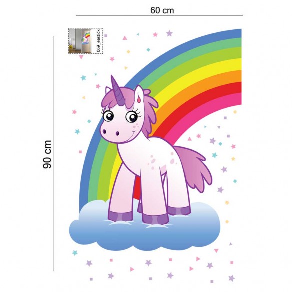Sticker pentru copii Curcubeu si unicorn