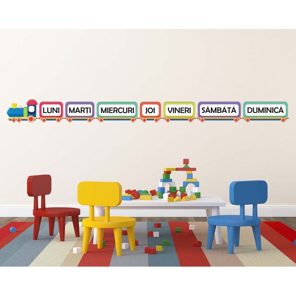 Sticker educativ  Zilele saptamanii- trenulet