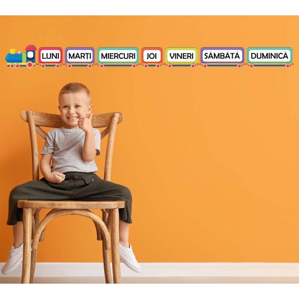 Sticker educativ  Zilele saptamanii- trenulet
