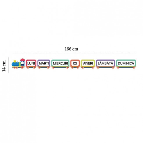 Sticker educativ  Zilele saptamanii- trenulet