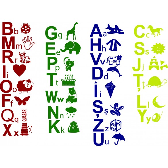 Sticker decorativ pentru scoli si gradinite, Alfabetul