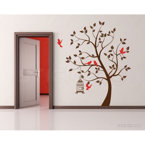 Copacelul cu pasarele - sticker decorativ