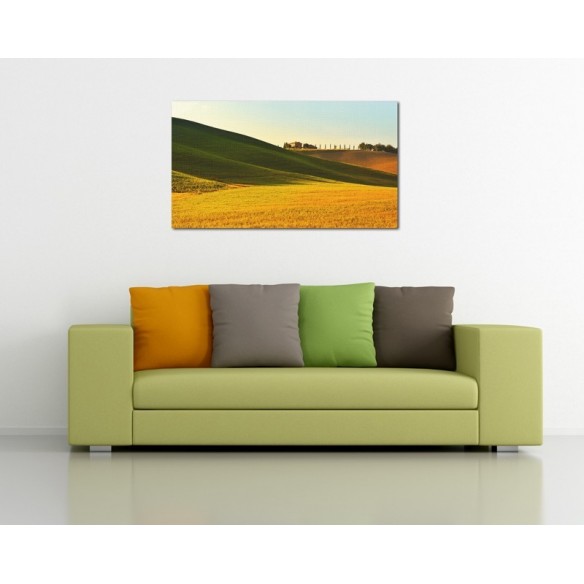 Toscana - camp insorit - tablou canvas