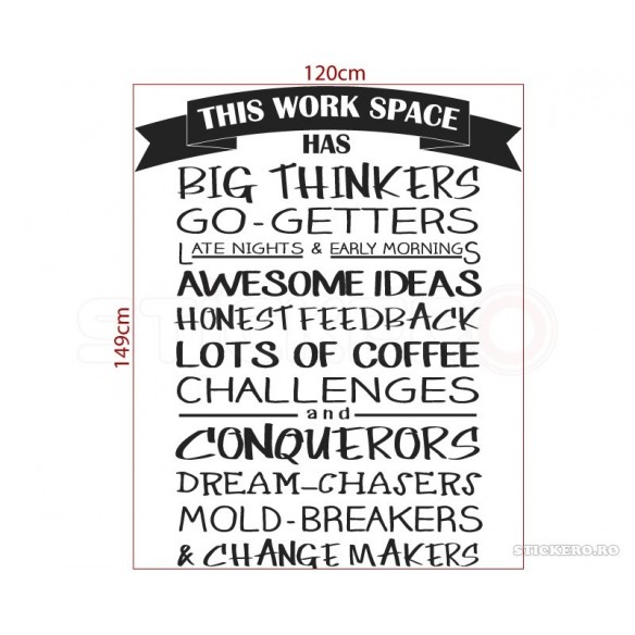 This work space has - sticker decorativ pentru birou