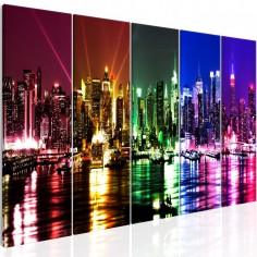 Tablou  Rainbow New York (5 Parts) Narrow