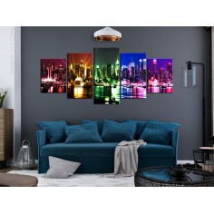 Tablou  Rainbow New York (5 Parts) Wide 2