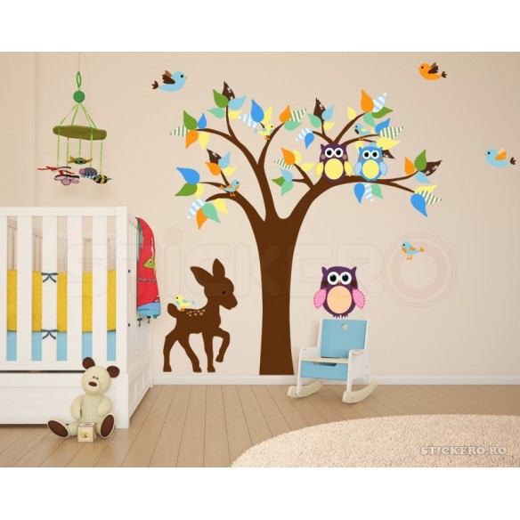 Copacelul cu animalute - sticker pentru copii