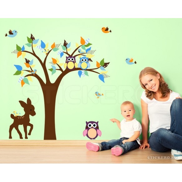 Copacelul cu animalute - sticker pentru copii