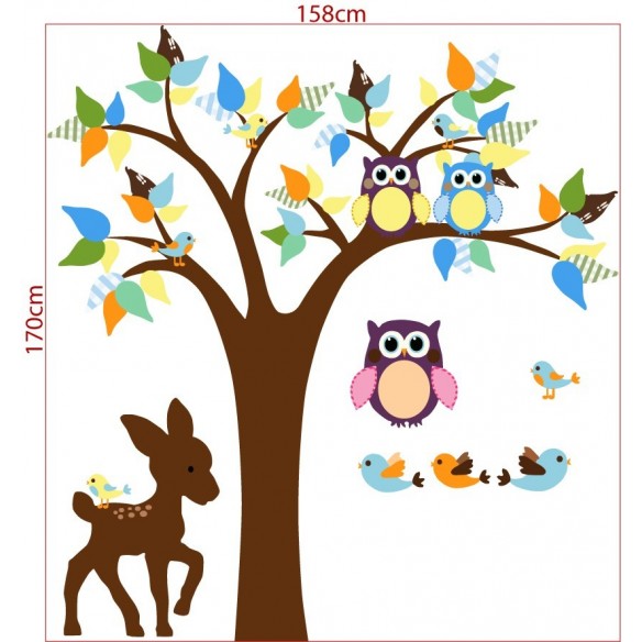 Copacelul cu animalute - sticker pentru copii
