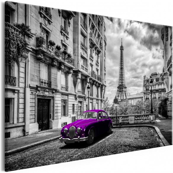Tablou  Car in Paris (1 Part) Violet Wide