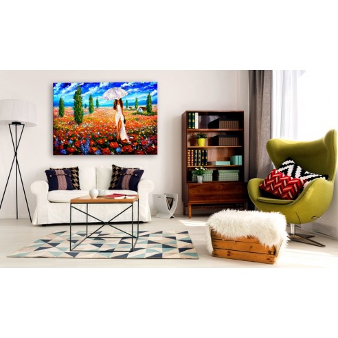 Tablou  Woman with Umbrella