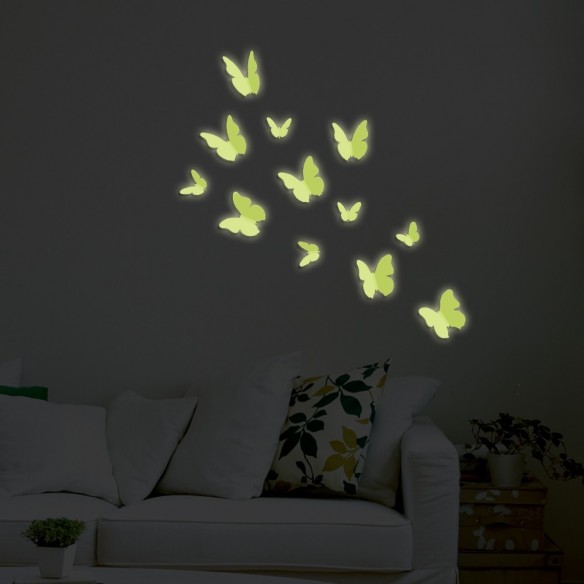 12 Fluturasi 3D Fosforescenti