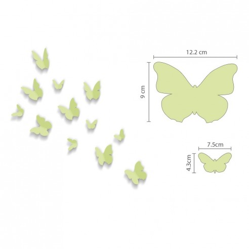 12 Fluturasi 3D Fosforescenti