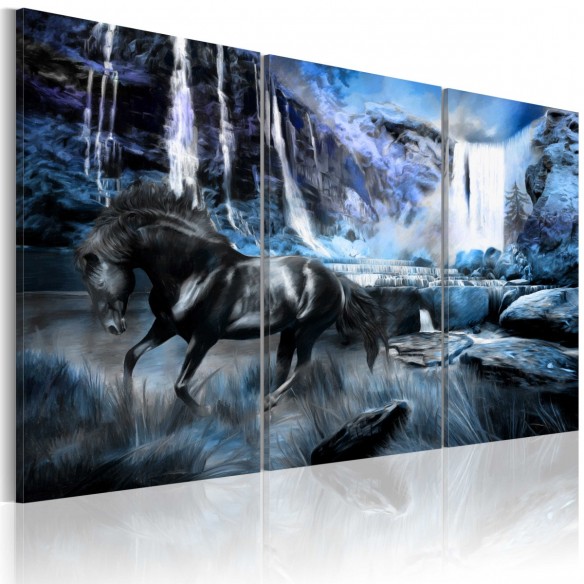 Tablou  Waterfall in colour of sapphire