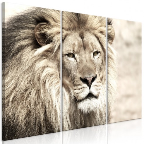 Tablou  The King of Beasts (3 Parts) Beige