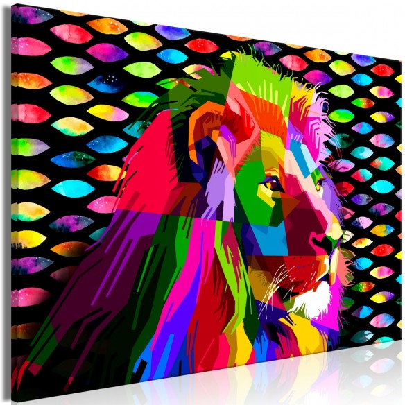 Tablou  Rainbow Lion (1 Part) Wide