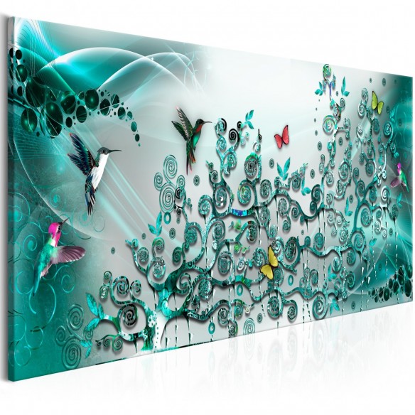 Tablou  Hummingbirds Dance (1 Part) Turquoise Narrow
