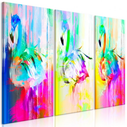 Tablou  Colourful Flamingos (3 Parts)