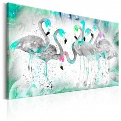 Tablou  Turquoise Flamingoes