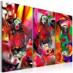 Tablou  Crazy Monkeys  triptych