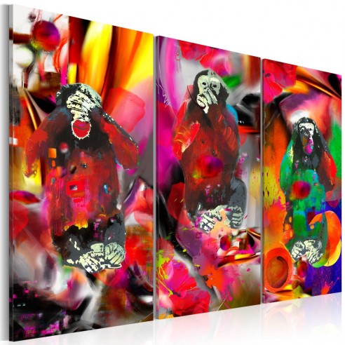 Tablou  Crazy Monkeys  triptych