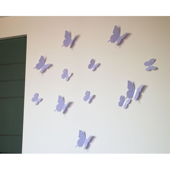 12 Fluturi 3D Violet Deschis