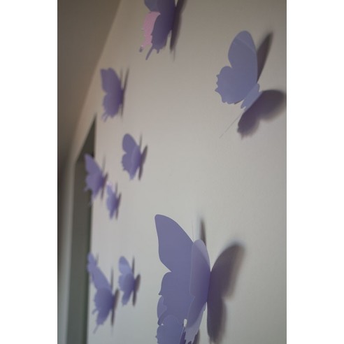 12 Fluturi 3D Violet Deschis
