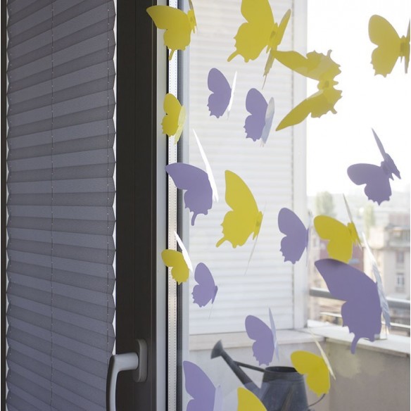 12 Fluturi 3D Violet Deschis