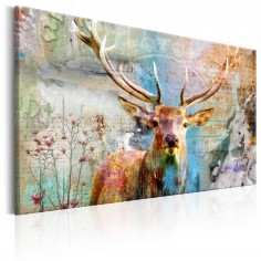 Tablou  Deer on Wood