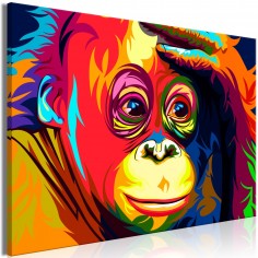 Tablou  Colourful Orangutan (1 Part) Wide