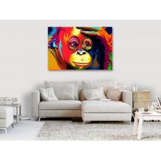 Tablou  Colourful Orangutan (1 Part) Wide 2
