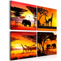 Tablou  African Animals (4 Parts)