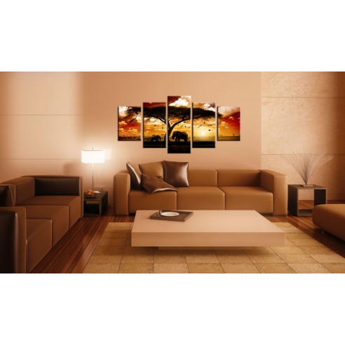 Tablou  Flock of birds over the savannah