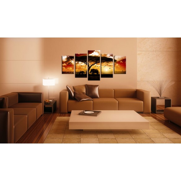 Tablou  Flock of birds over the savannah