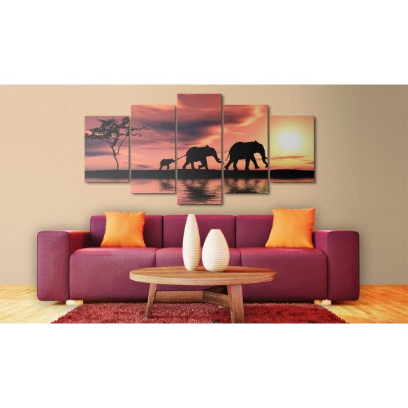 Tablou  African elephants family