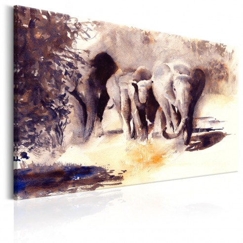 Tablou  Watercolour Elephants