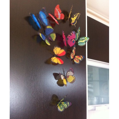 10 Fluturi 3D Multicolori
